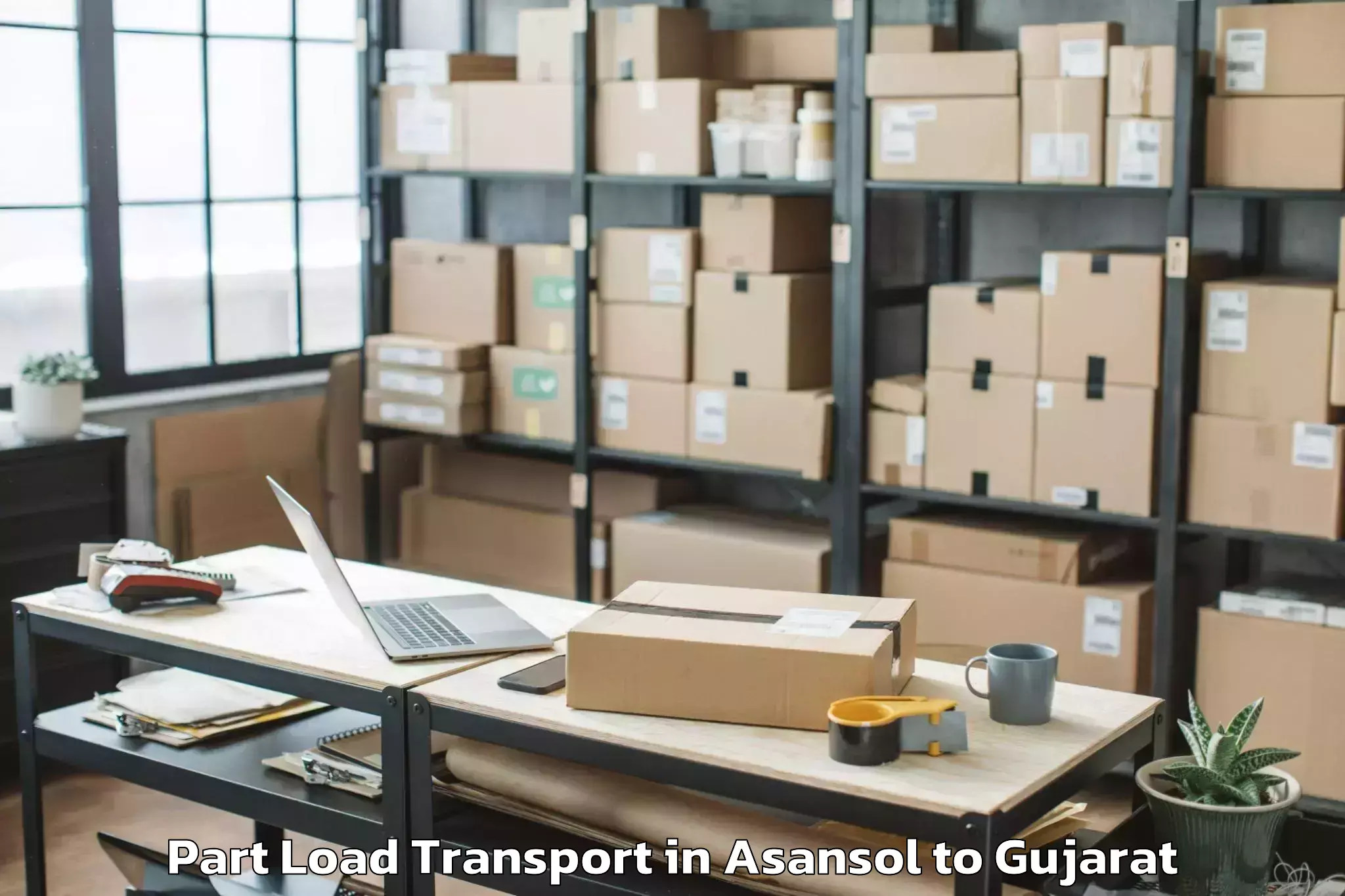 Affordable Asansol to Kheralu Part Load Transport